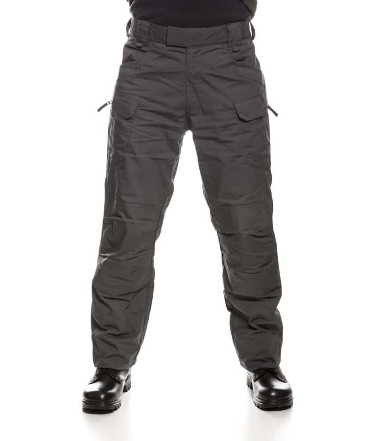 Helikon Urban Tactical Reisitaskuhousut RS Harmaa, elastinen vyötärökiristys, taktinen taskusommitelma, kestävät materiaalit, taktiset housut, ulkoiluhousut, outdoor housut eräjormalle, valmistaja Helikon - Puola.